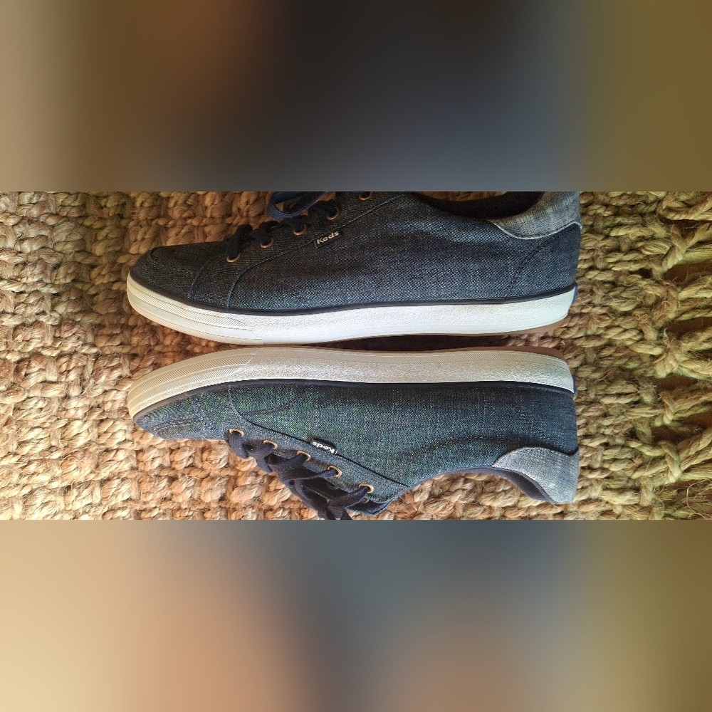 Keds Blue Canvas Lace-Up Sneakers Denim Preppy Casual Sz 10 Boho Gypsy - Picture 9 of 10
